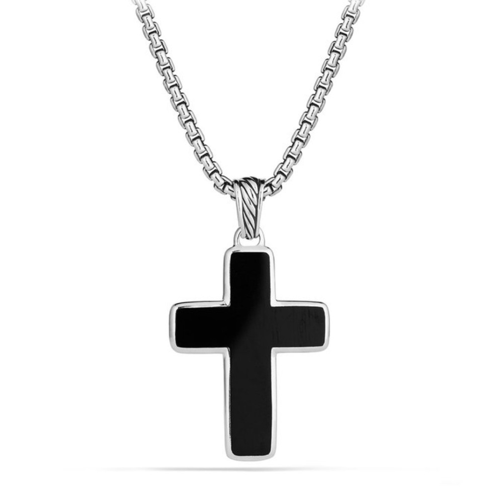 David Yurman Exotic Stone Cross with Black Onyx Pendent *Preowned*